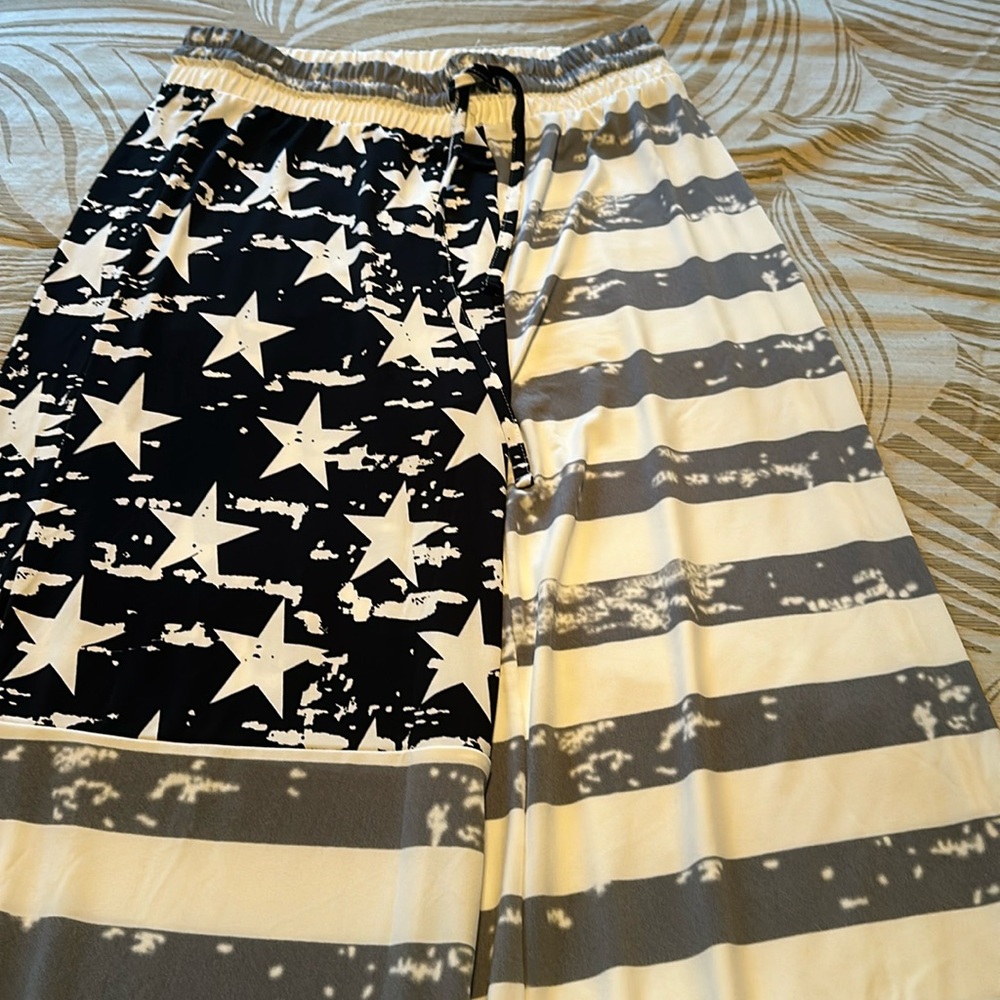 Black, grey and cream Zenana Americana pants